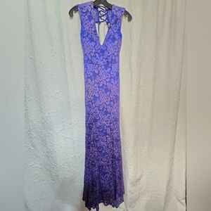 B Darlin Violet Lace Backless Dress Mermaid Size 1 2